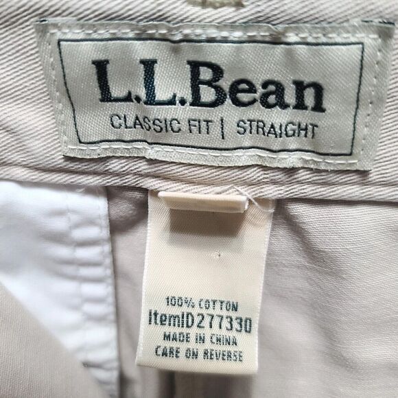 L.L. Bean Classic Fit Womens Pants Khaki Size 10P 100% Cotton Agjustable Waist - Picture 4 of 12